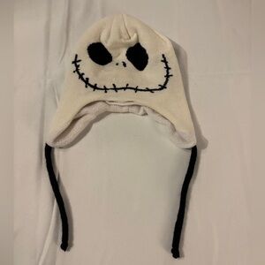 Disney White Fleece Lined Knit Hat - The Nightmare Before Christmas